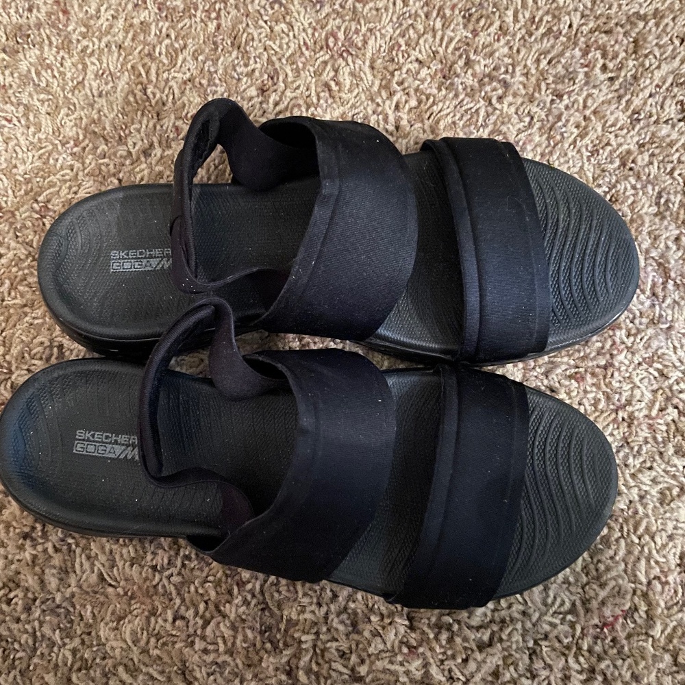 Skechers black sling back sandals size 9